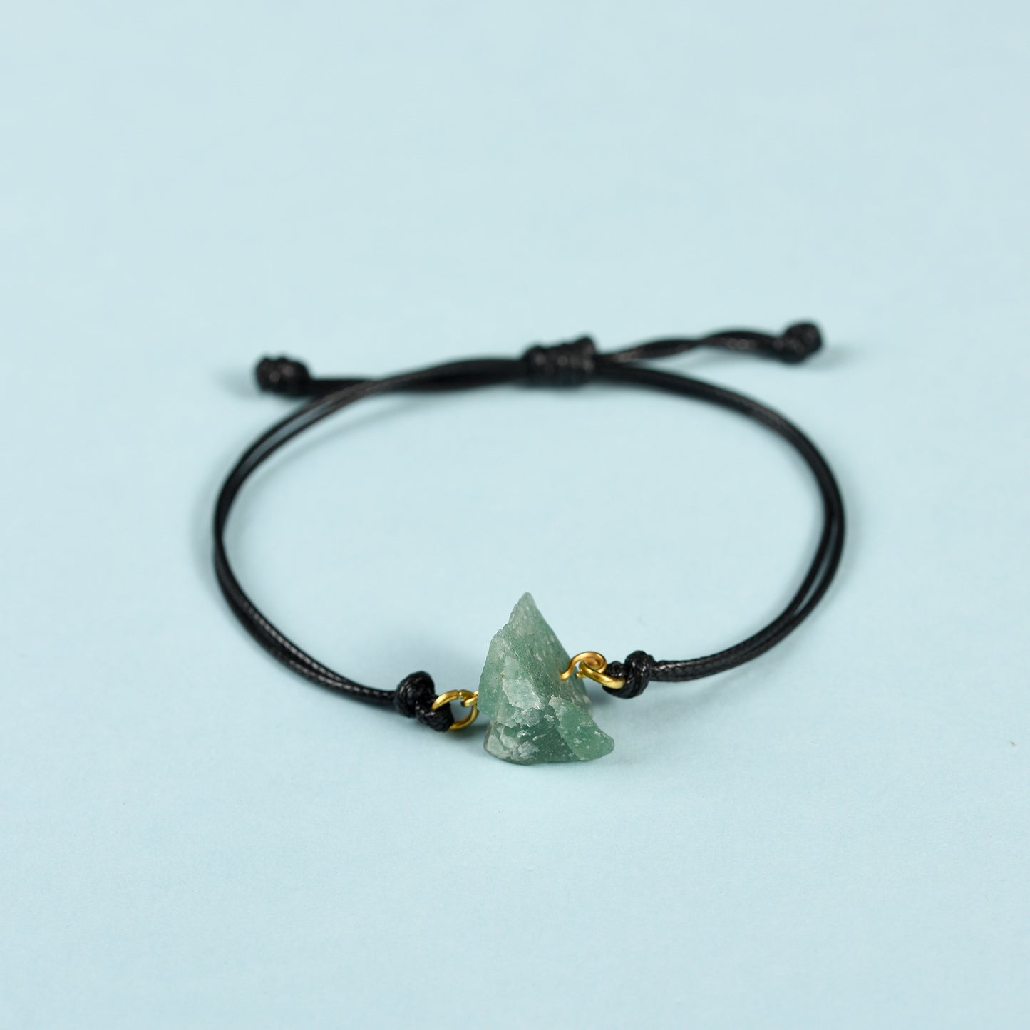 Raw crystal bracelet(leather cord)