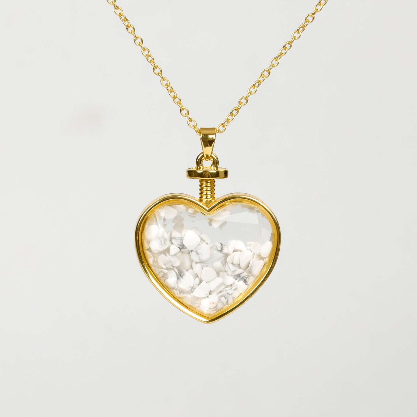 Chips in glass pendant(heart square oval round)