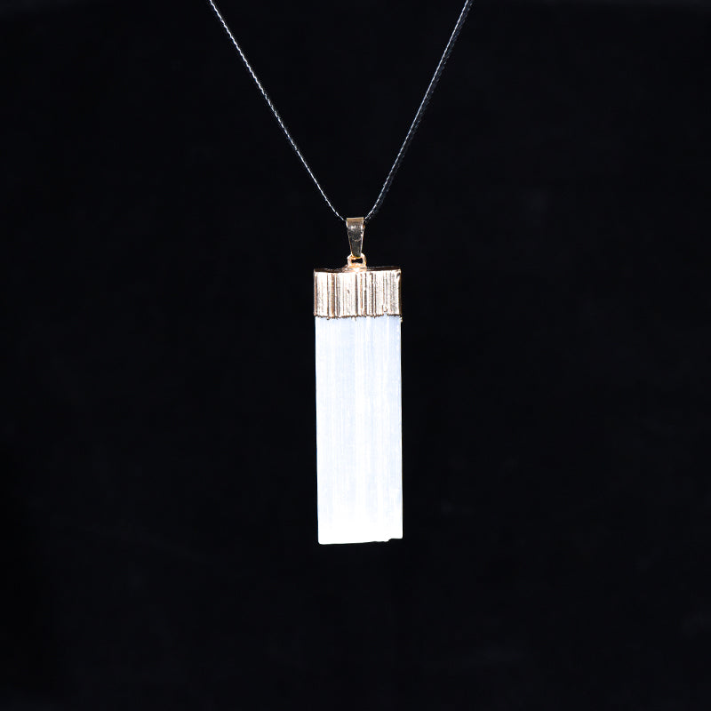 Selenite bar pendant