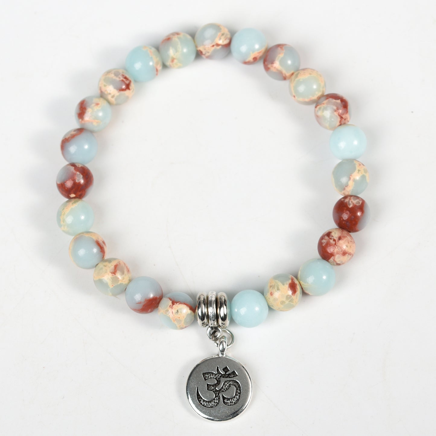 Metal charm with empire jasper bracelet