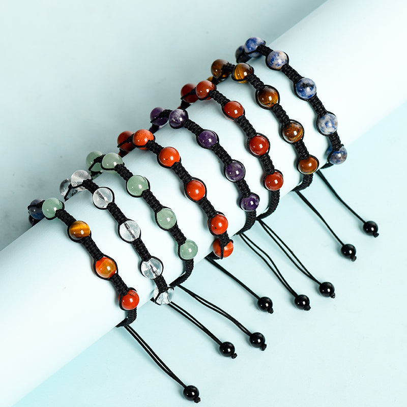 Seven chakra braid bracelet