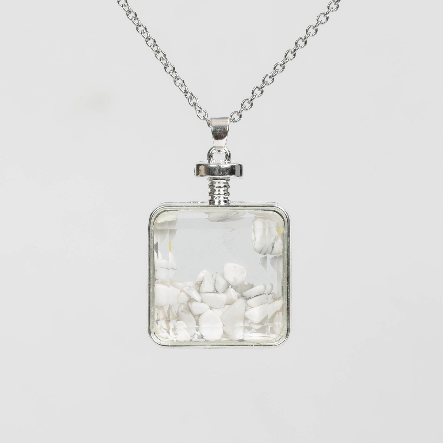 Chips in glass pendant(heart square oval round)