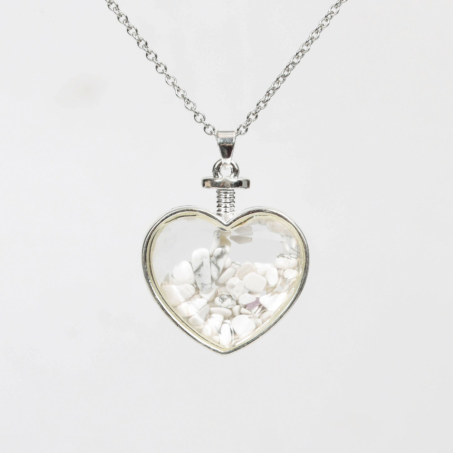 Chips in glass pendant(heart square oval round)