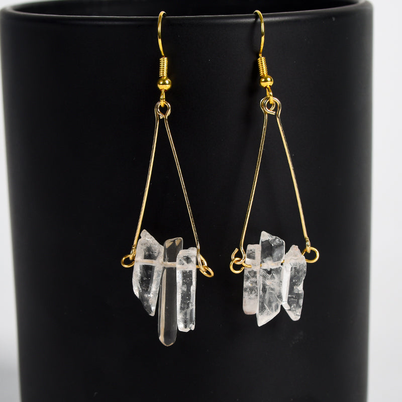 Raw clear quartz(3pc) earrings