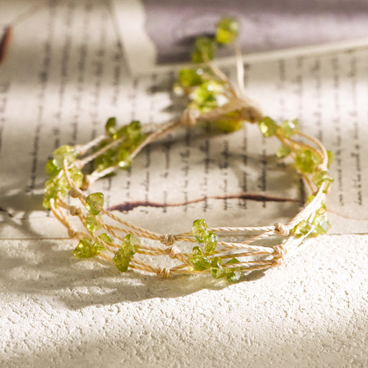 Four seasons hand-knotted macrame bracelet