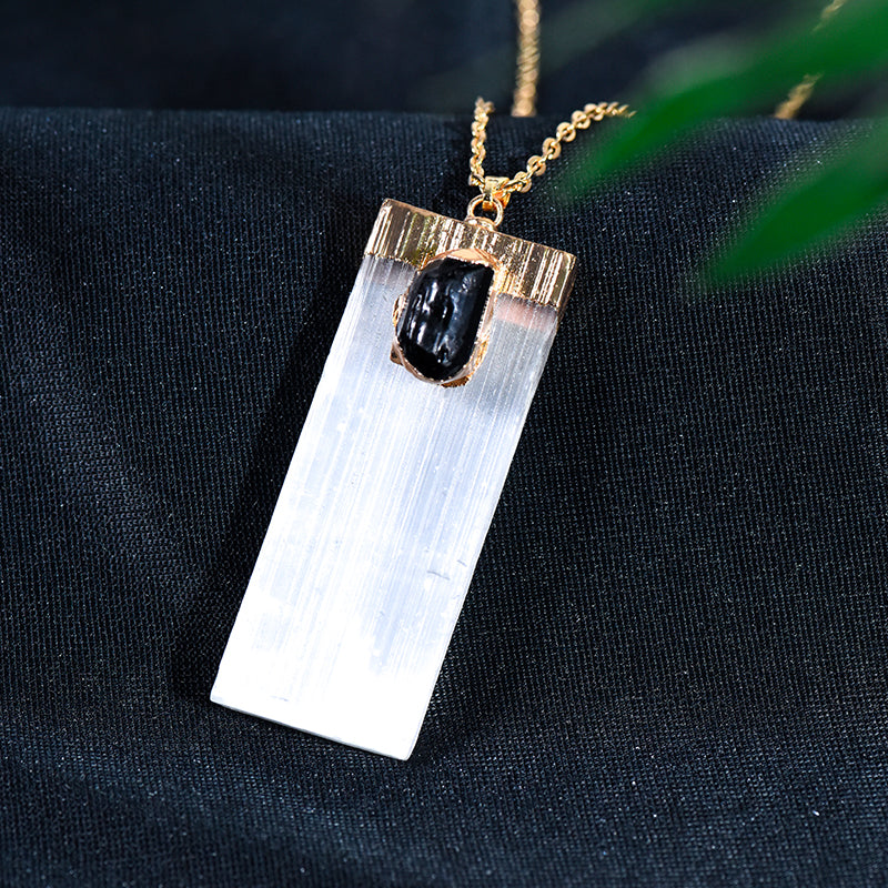 Selenite bar pendant