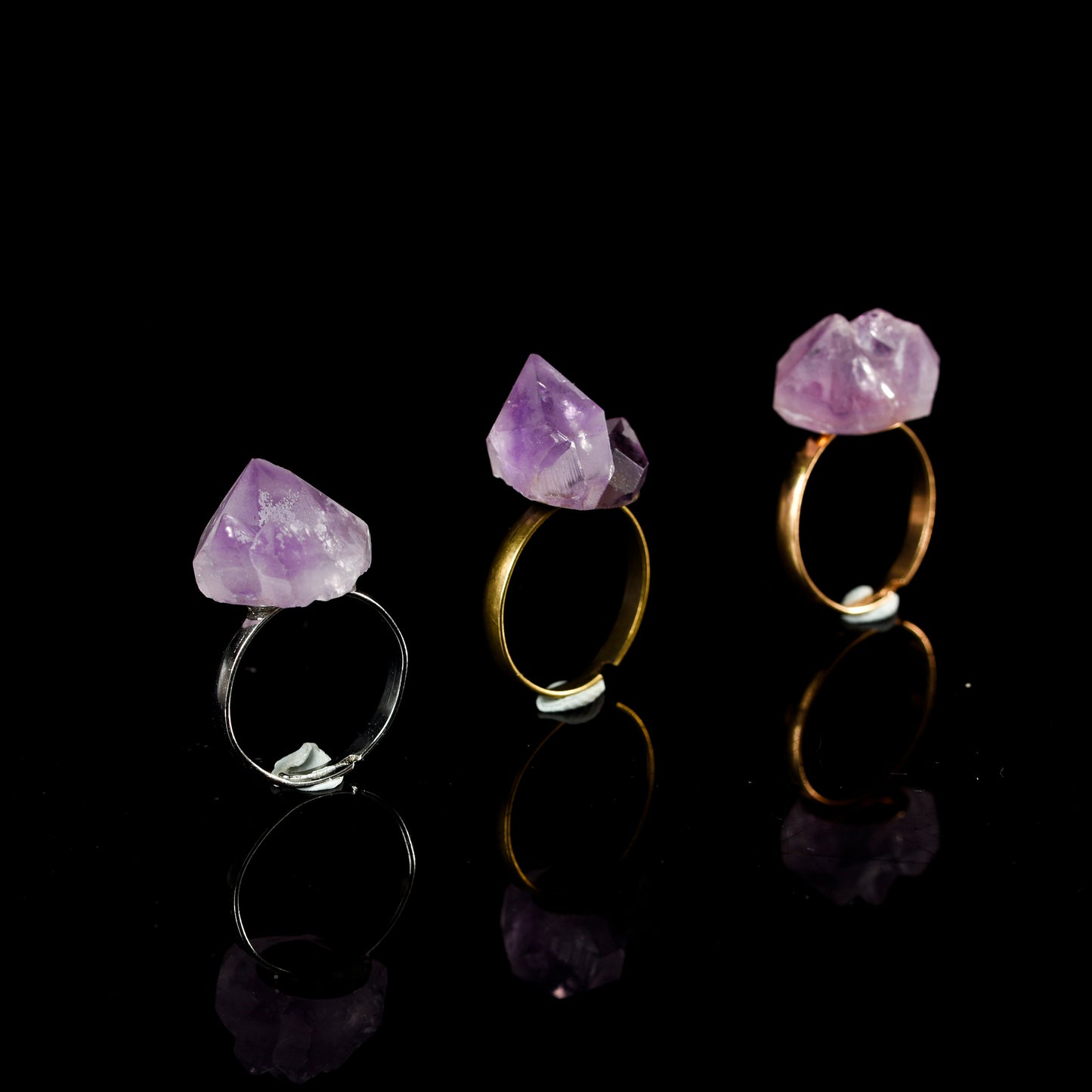 Amethyst teeth ring