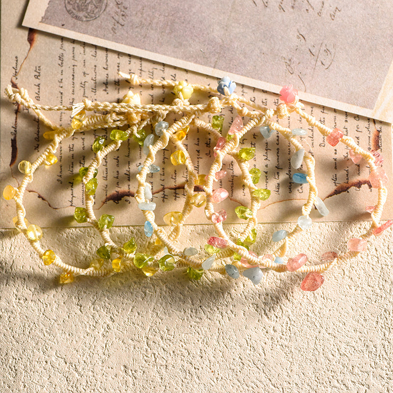 Hand-knotted macrame bracelet with chips