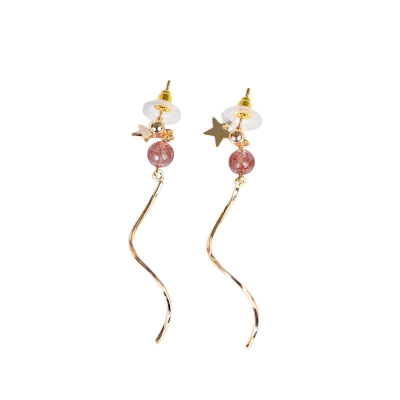 Metal star with wave earrings