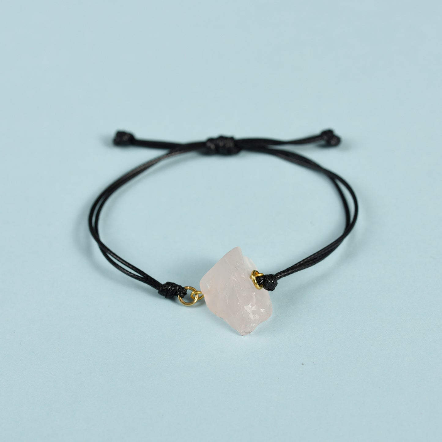 Raw crystal bracelet(leather cord)