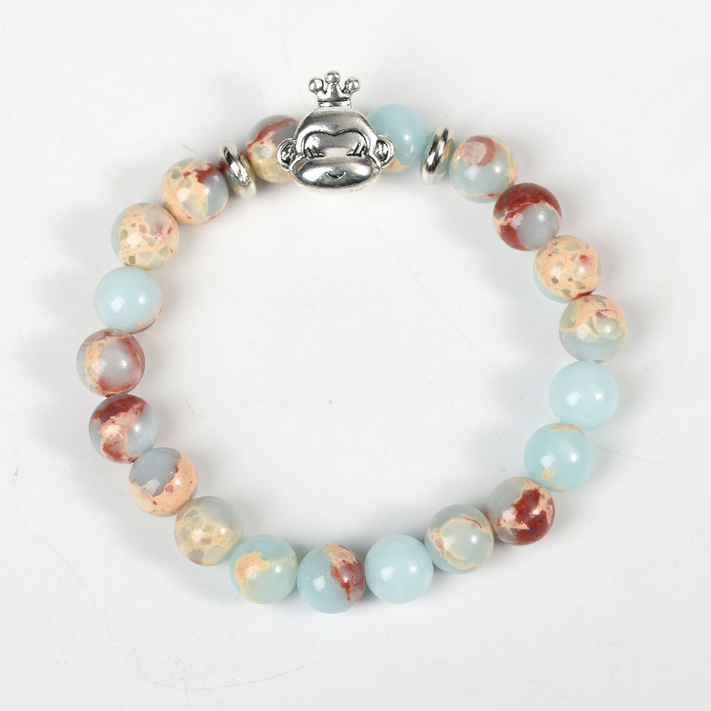 Metal charm with empire jasper bracelet