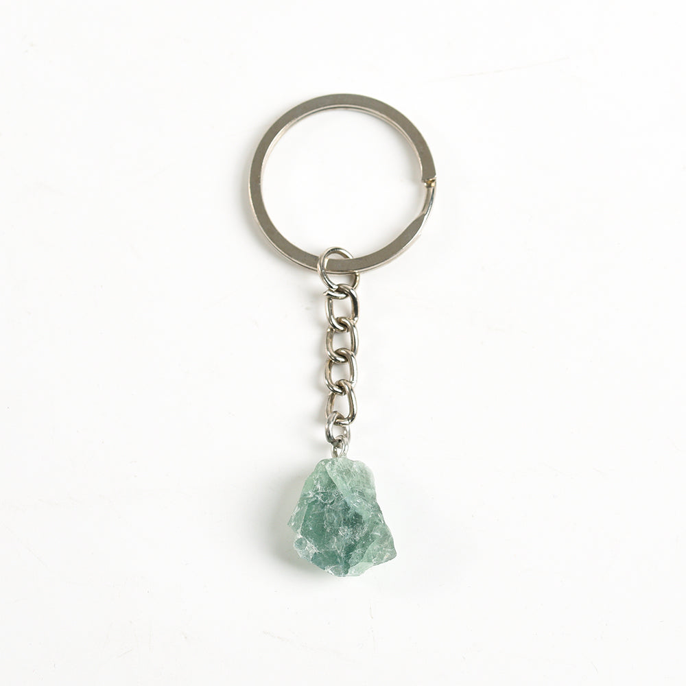 Raw stone keychain