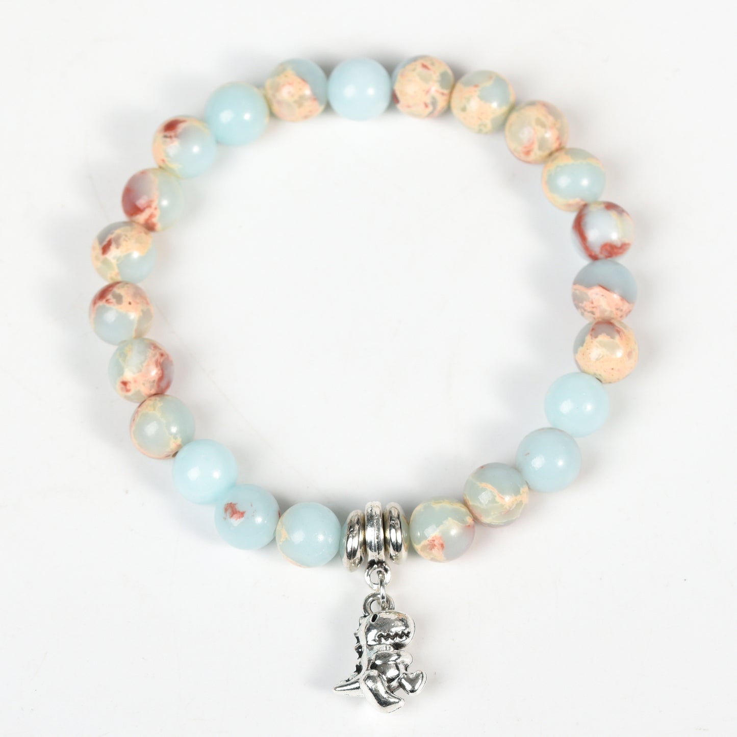 Metal charm with empire jasper bracelet