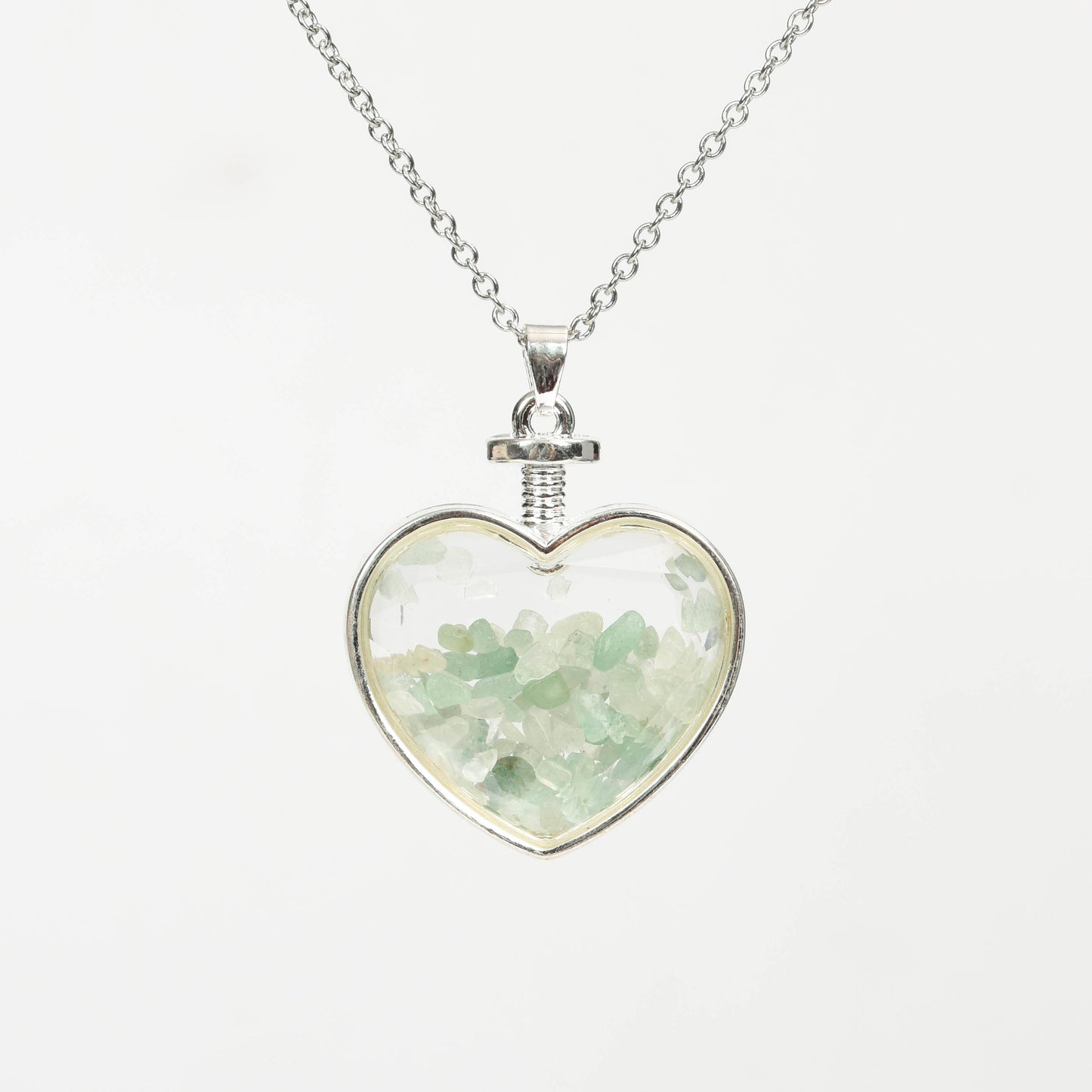 Chips in glass pendant(heart square oval round)