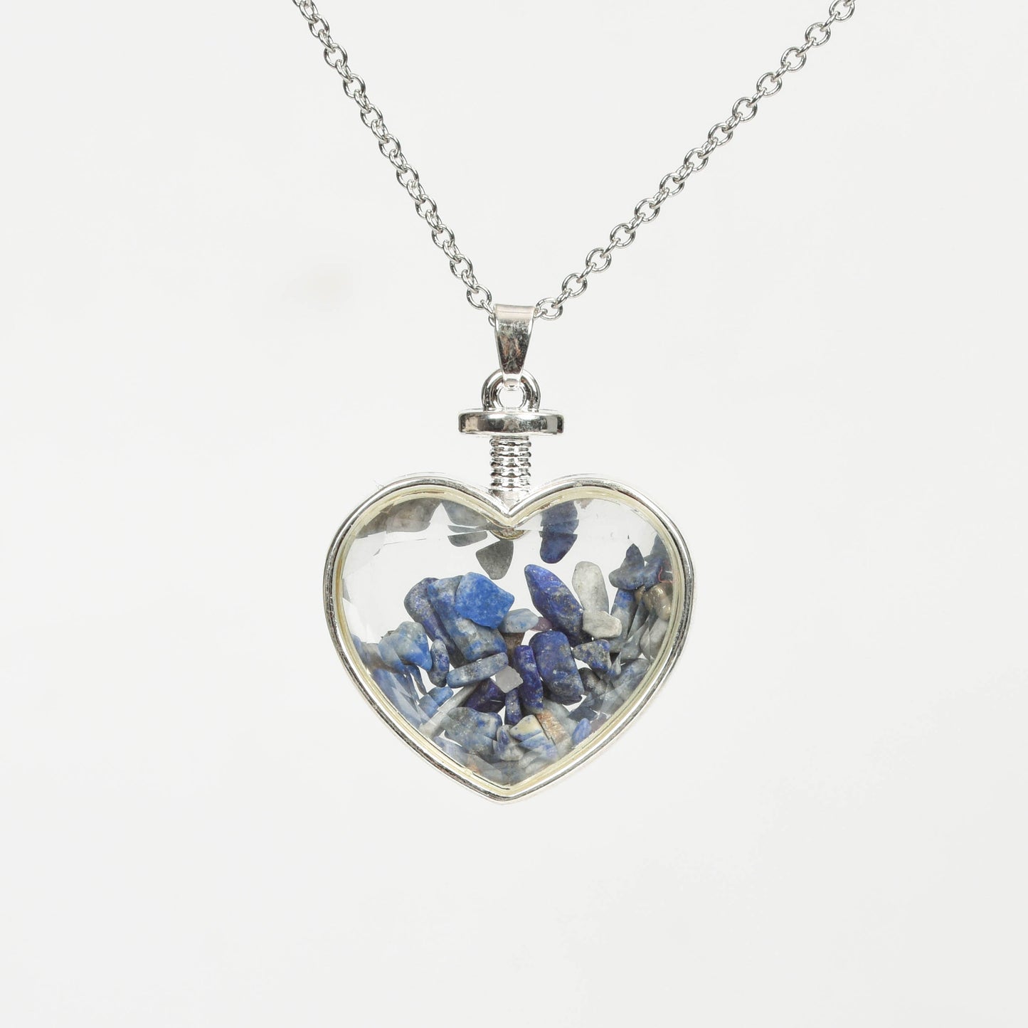 Chips in glass pendant(heart square oval round)