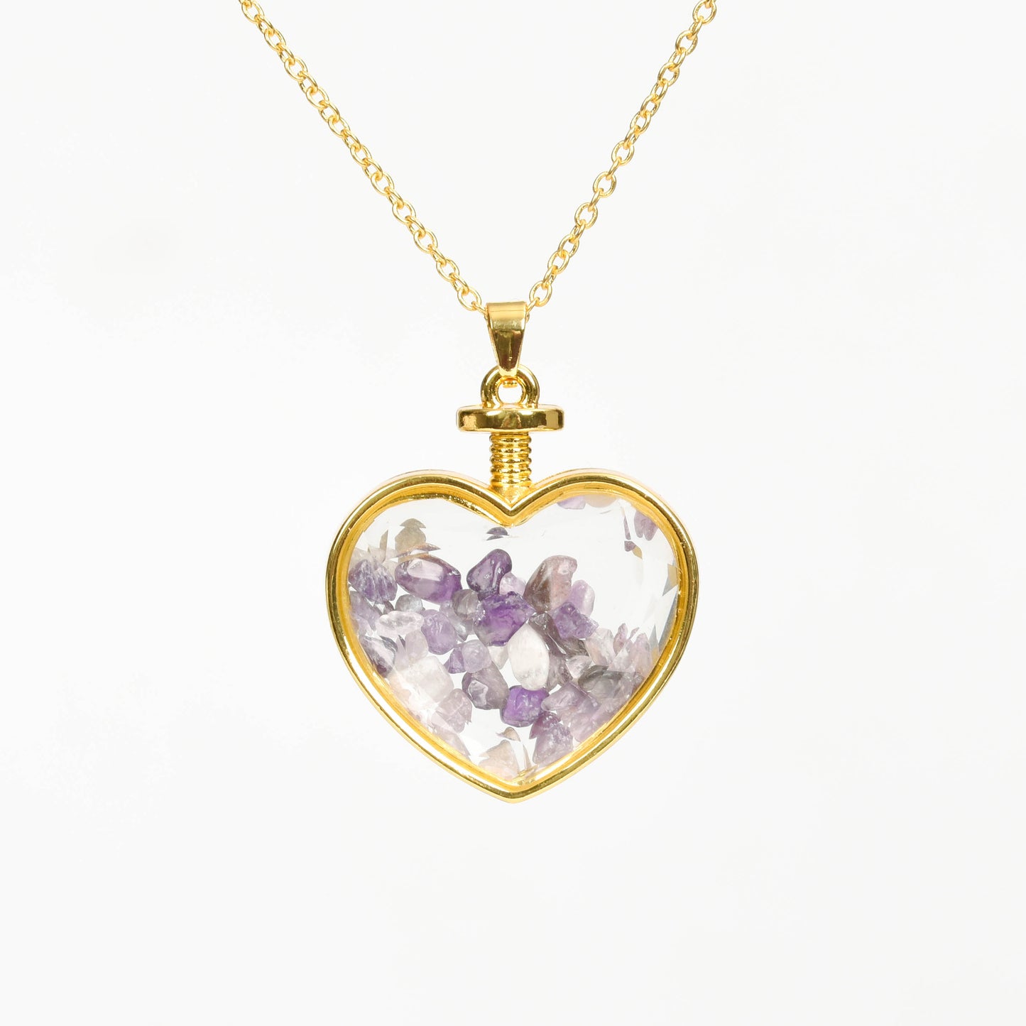 Chips in glass pendant(heart square oval round)