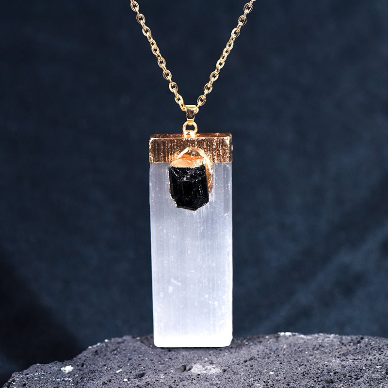 Selenite bar pendant