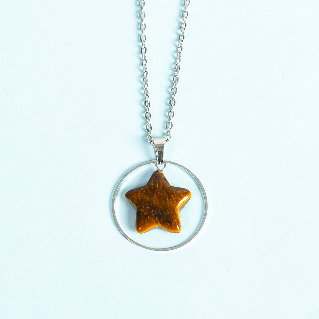 Metal circle with star pendant