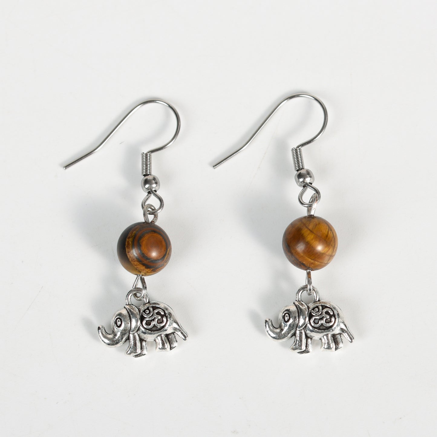 Metal Elephant with beads earrings