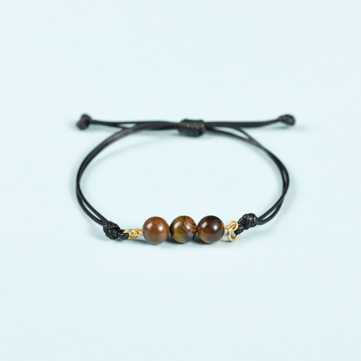 3 beads bracelet(leather cord)