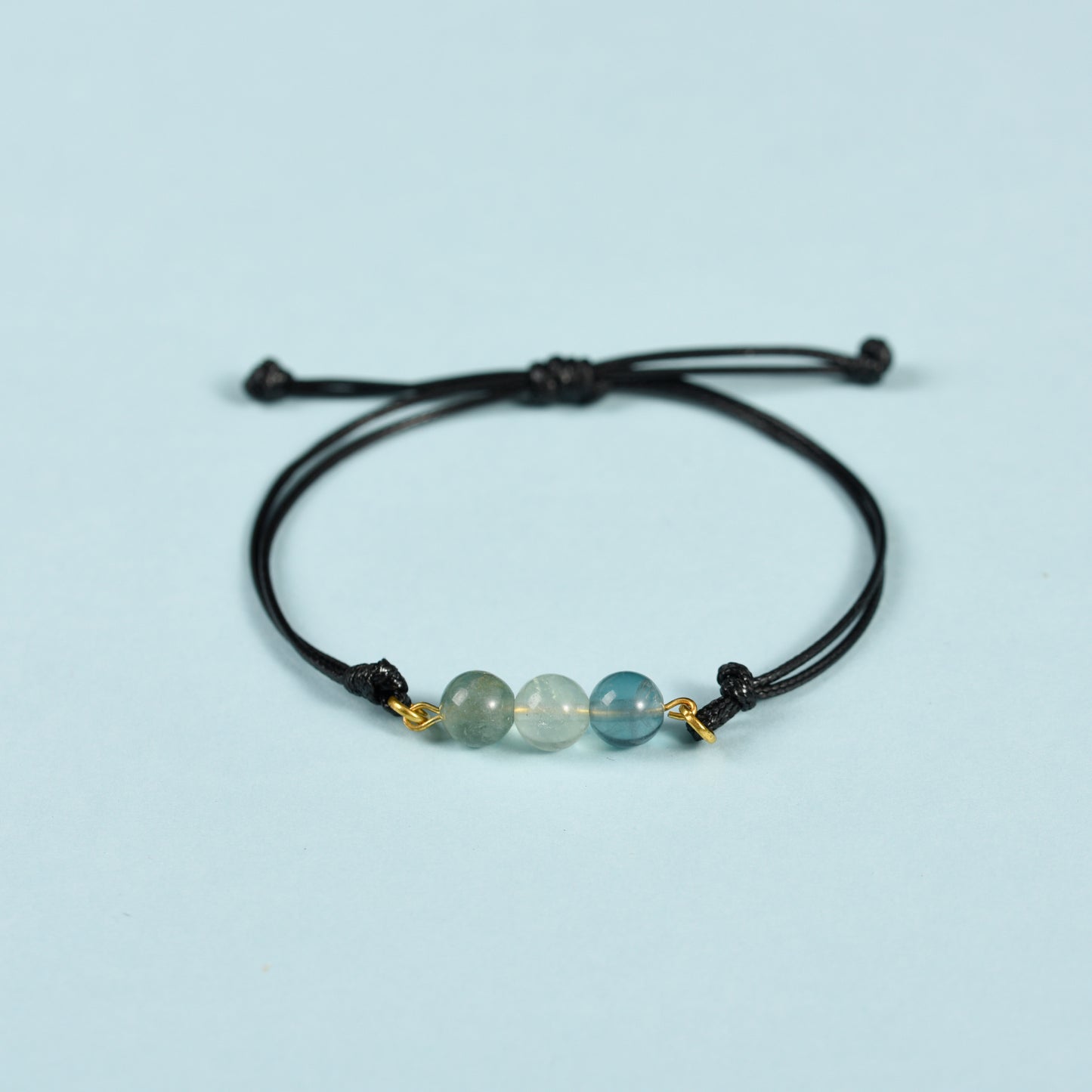 3 beads bracelet(leather cord)