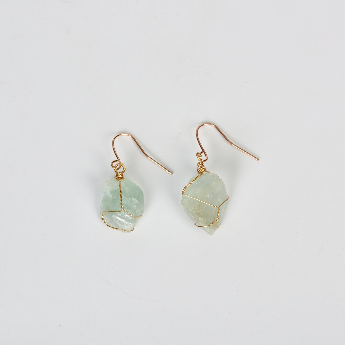 Raw crystal earrings(wire wrapped)