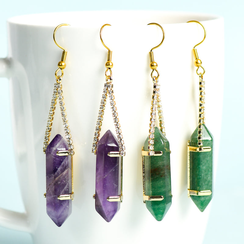 Double hanging earrings(with diamonds)