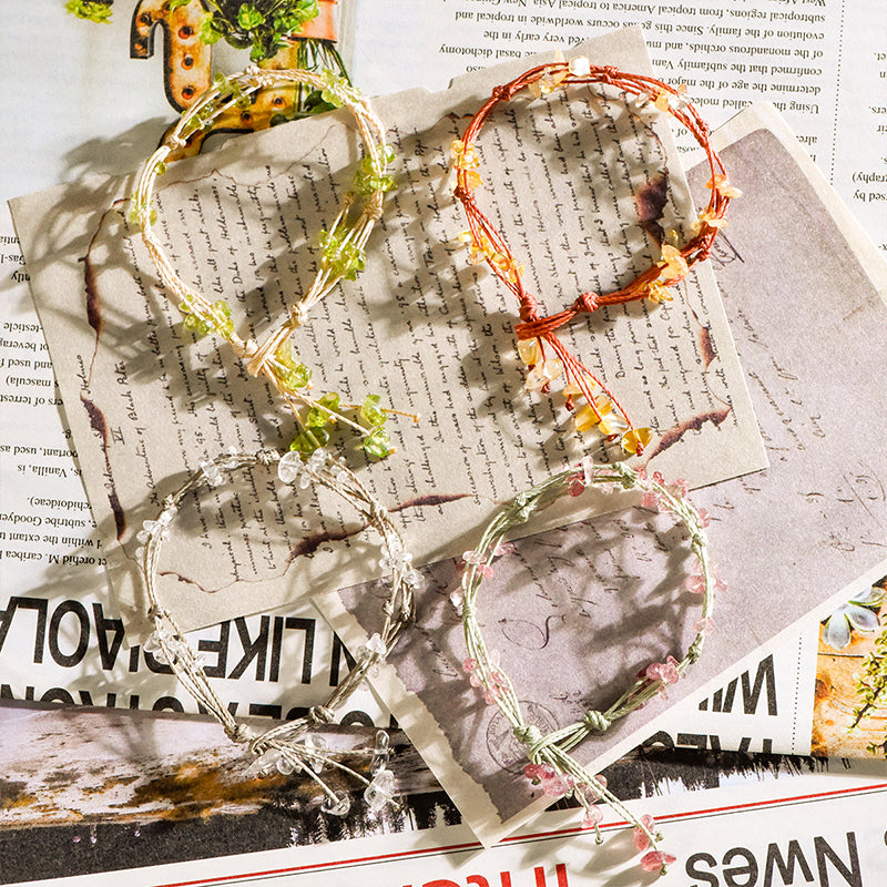 Four seasons hand-knotted macrame bracelet