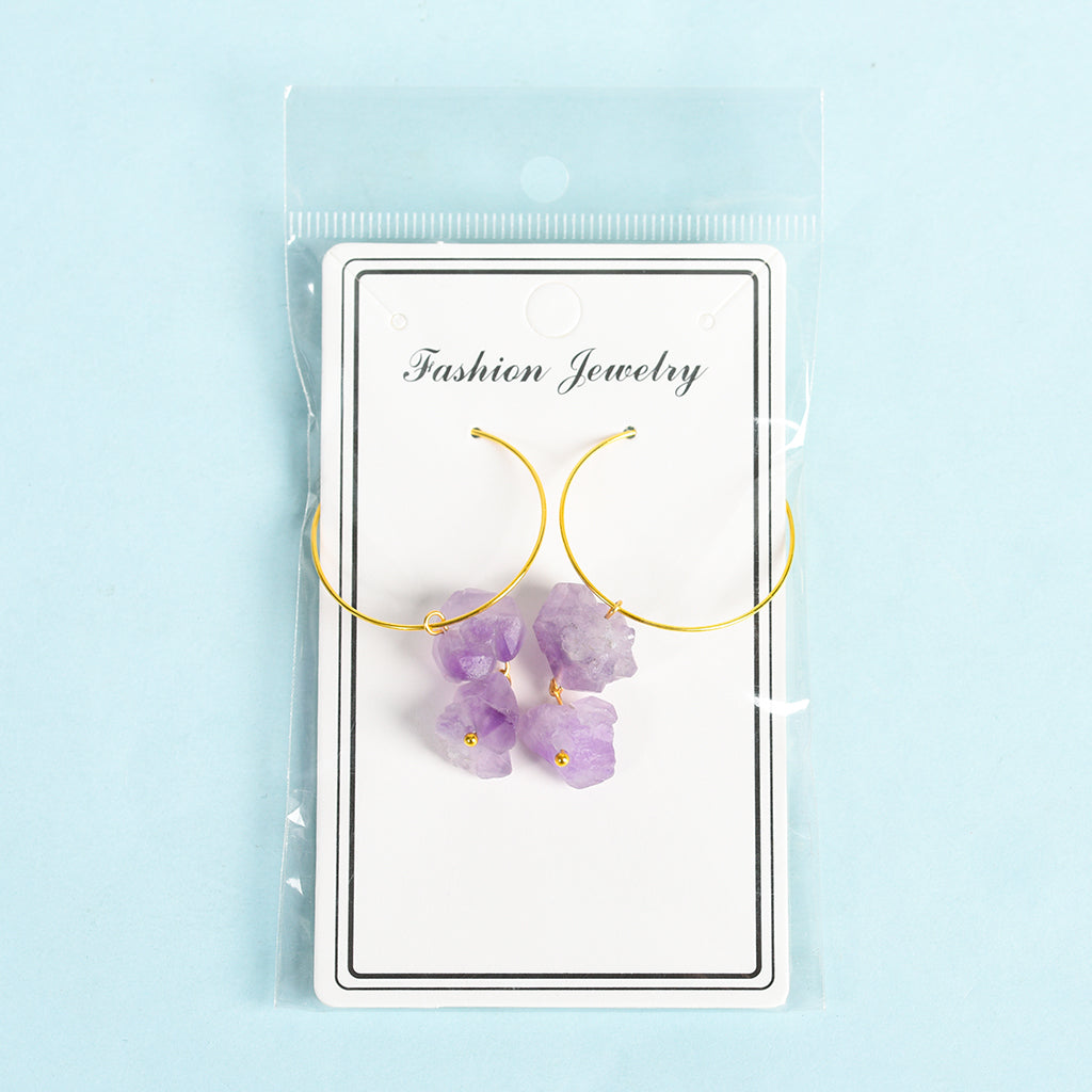 Amethyst teeth earrings