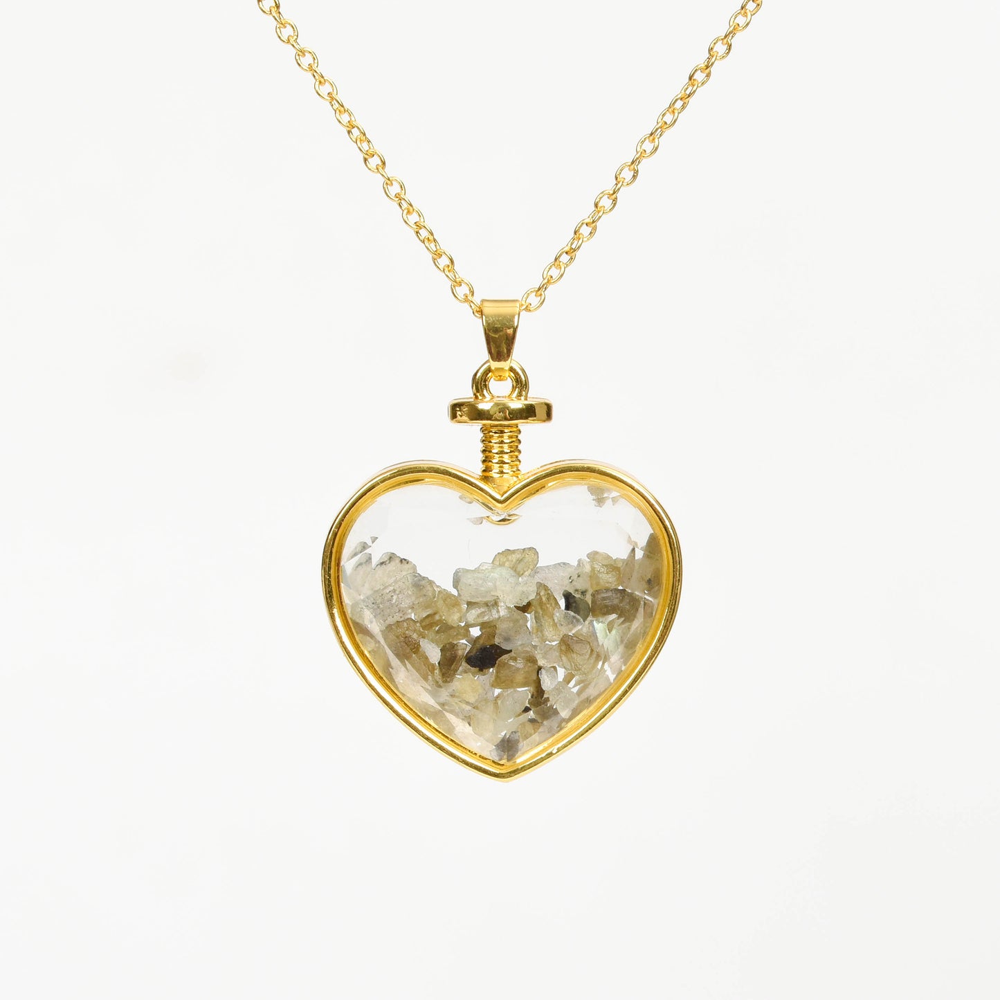 Chips in glass pendant(heart square oval round)