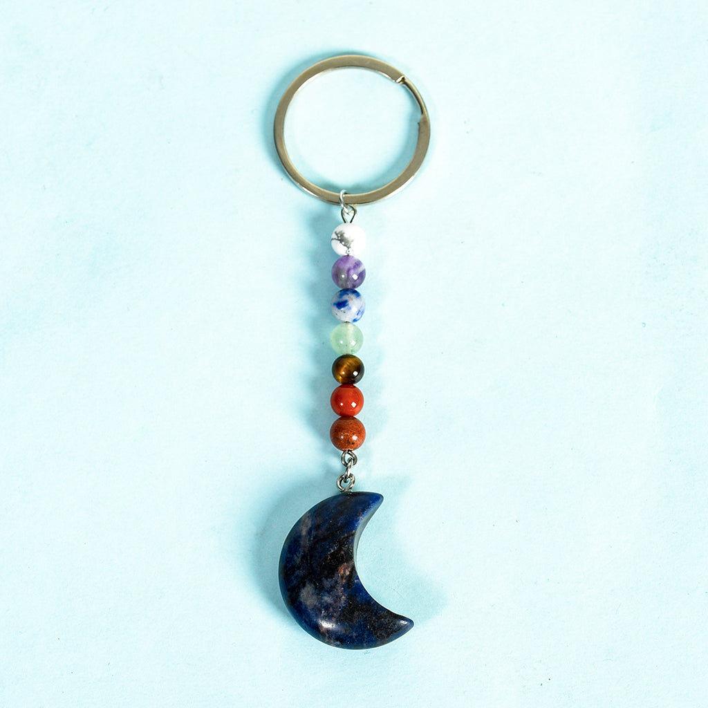 Moon keychain(seven chakras)