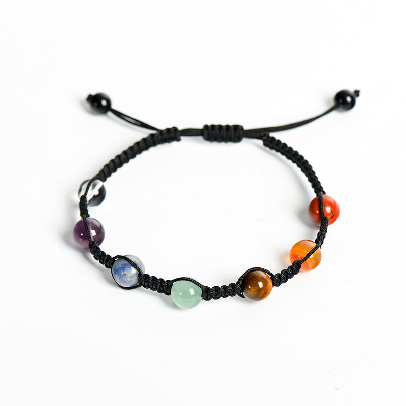 Seven chakra braid bracelet