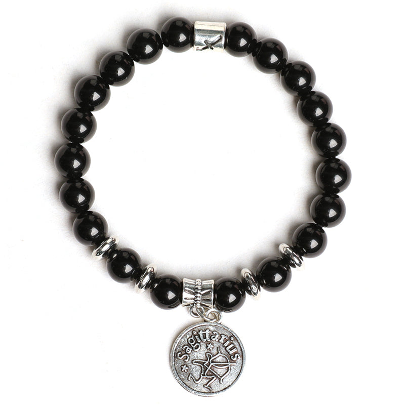 Black obsidian zodiac bracelet