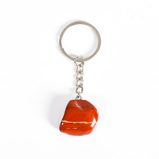 Tumbled stone keychain