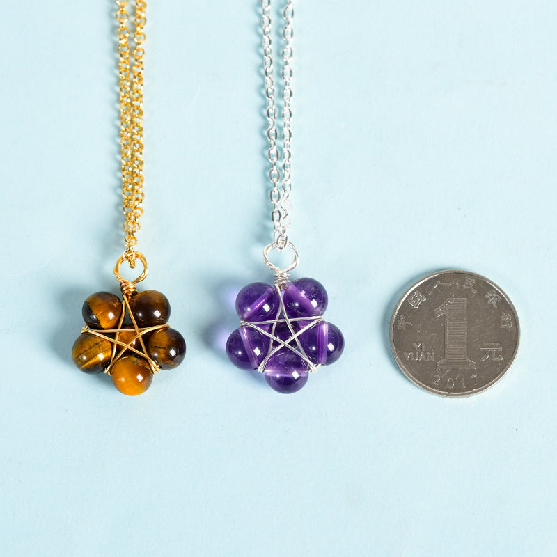 Beads flower pendant(wire wrapped)