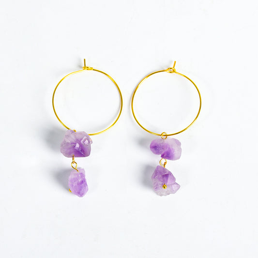 Amethyst teeth earrings