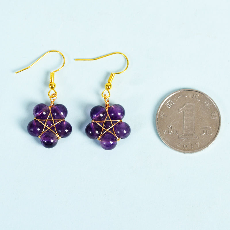 Beads flower earrings(wire wrapped)