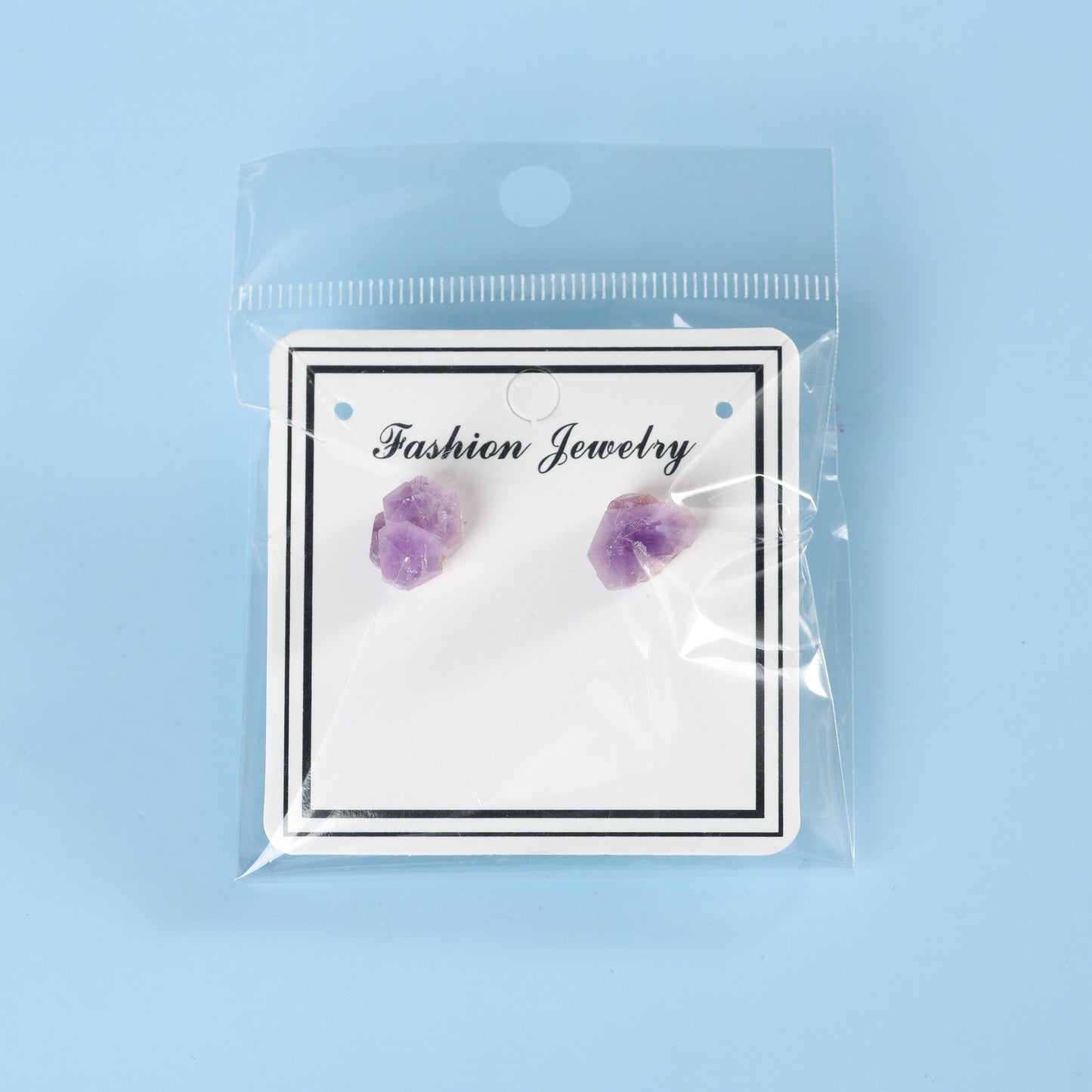 Amethyst teeth earrings