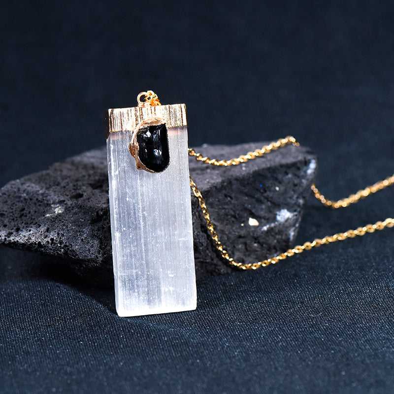 Selenite bar pendant