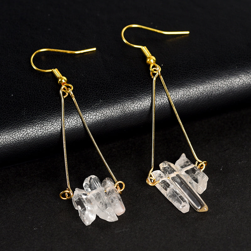 Raw clear quartz(3pc) earrings