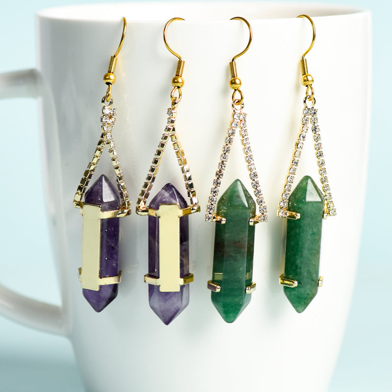 Double hanging earrings(with diamonds)