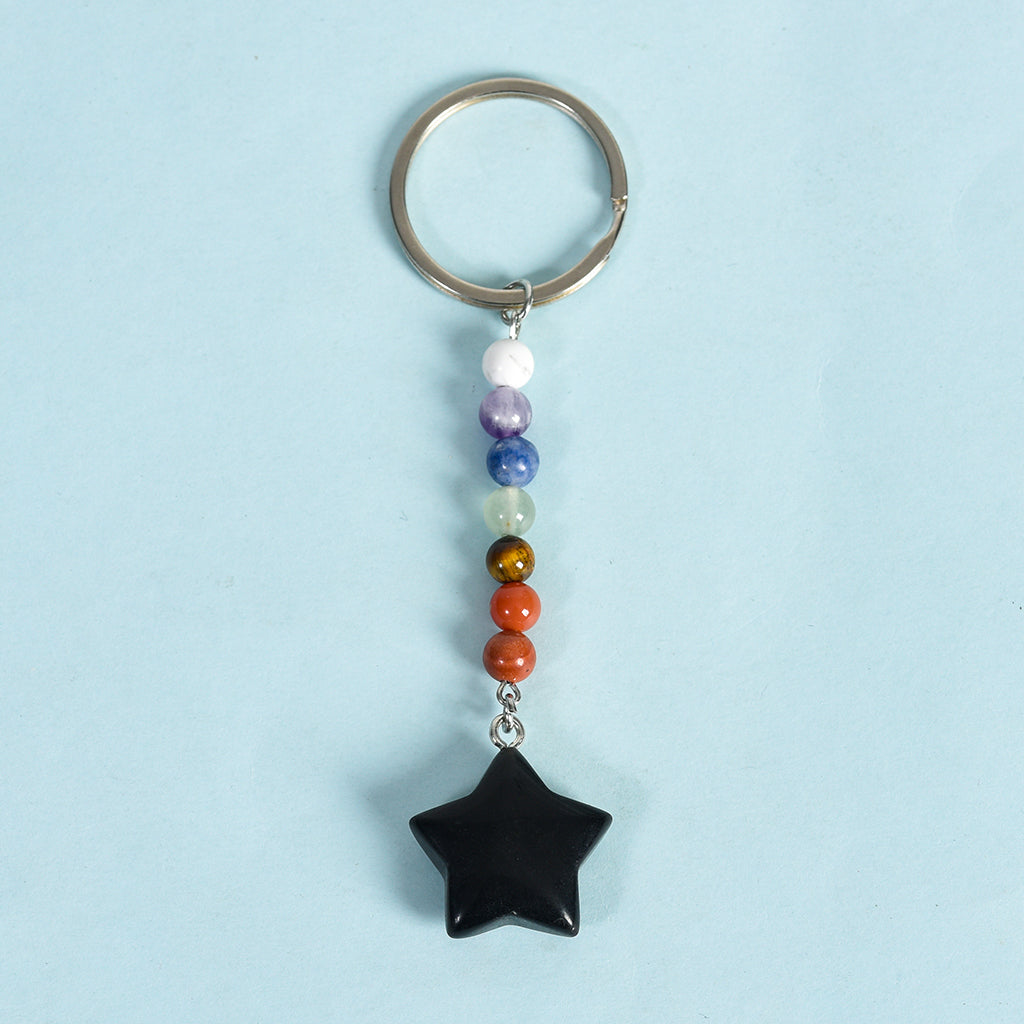 Pentagram keychain(seven chakras)