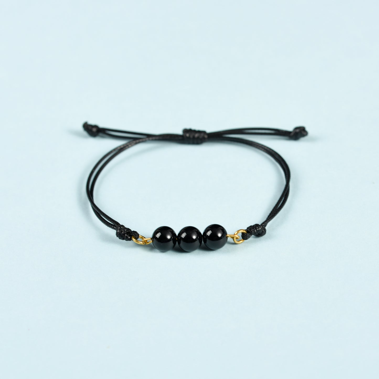 3 beads bracelet(leather cord)