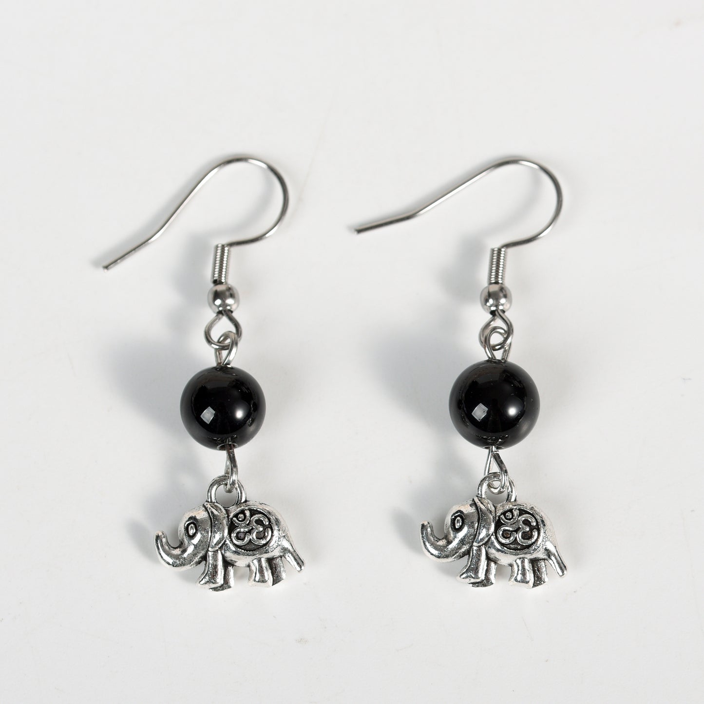 Metal Elephant with beads earrings