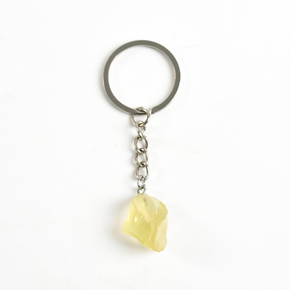 Raw stone keychain