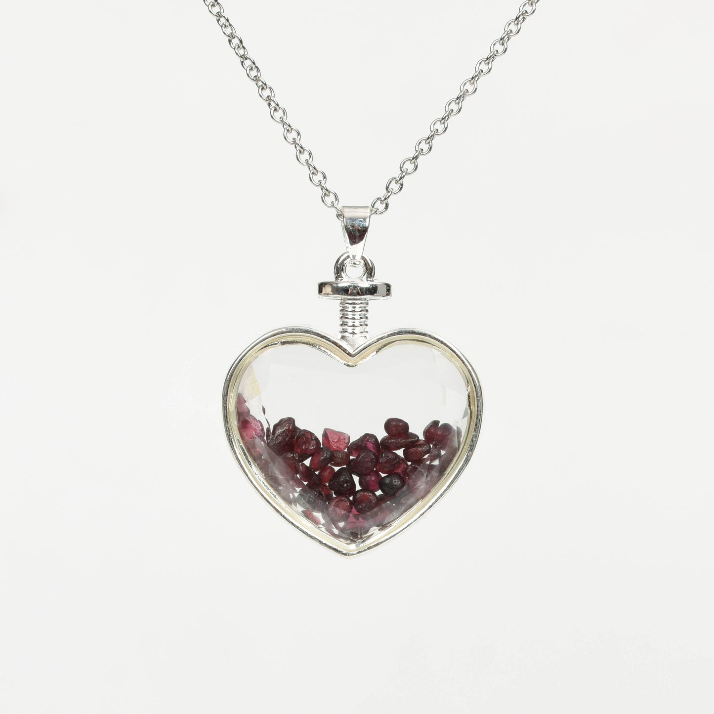 Chips in glass pendant(heart square oval round)