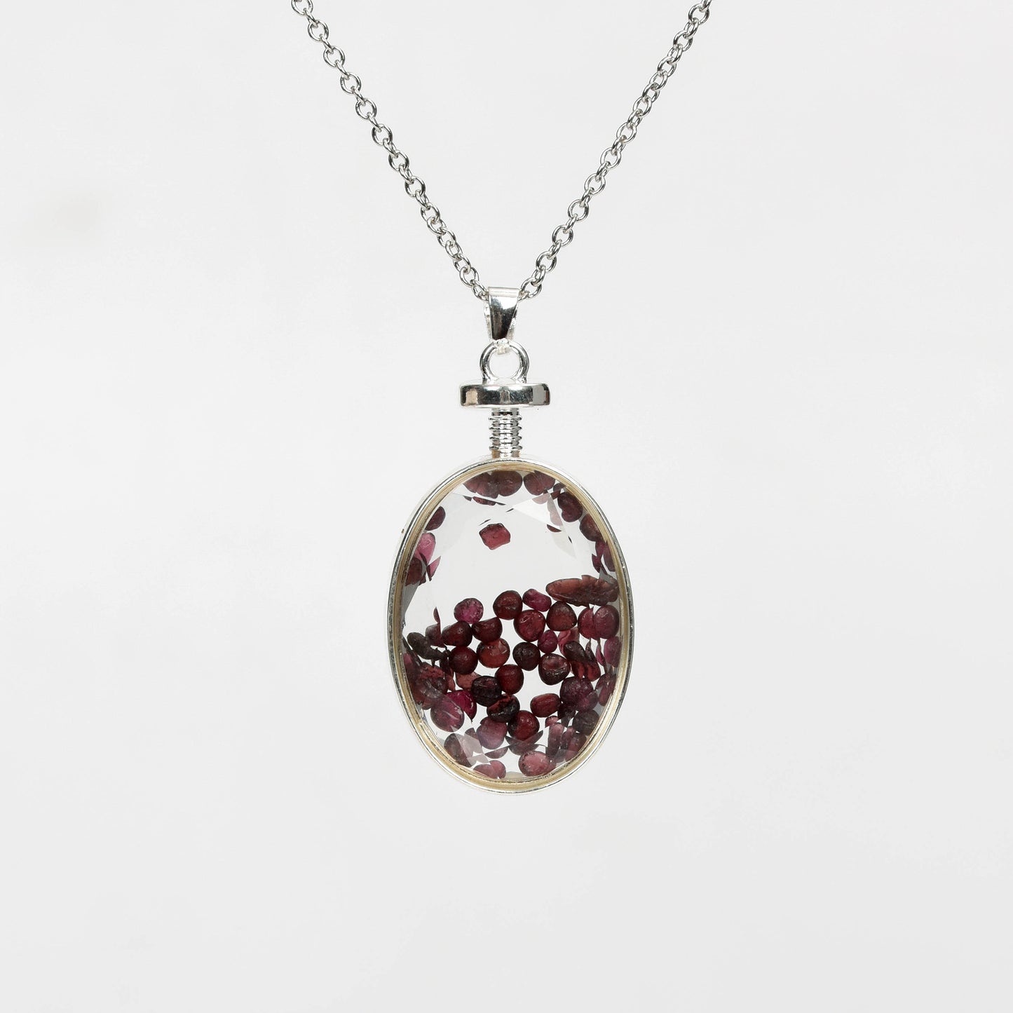 Chips in glass pendant(heart square oval round)