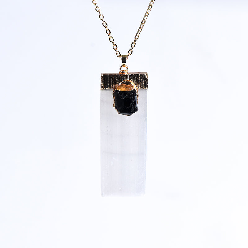 Selenite bar pendant