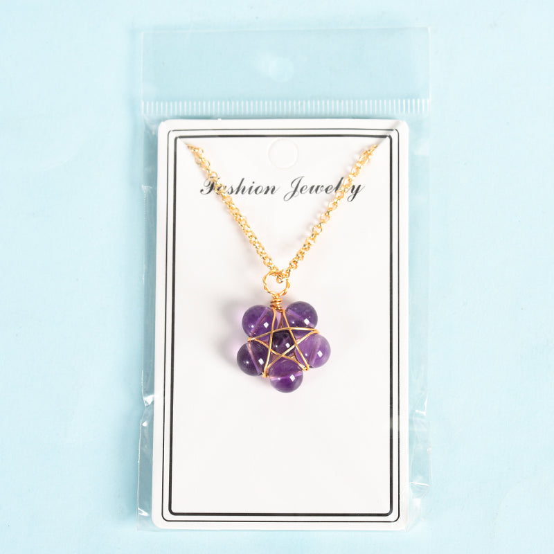 Beads flower pendant(wire wrapped)