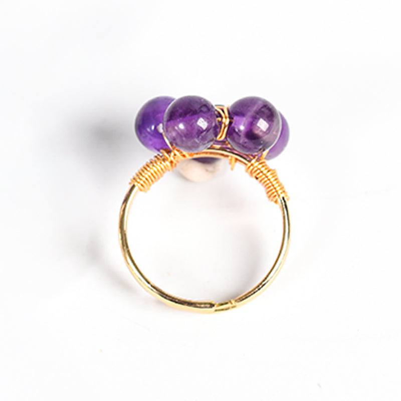 Beads flower ring(wire wrapped)